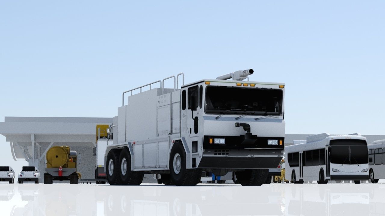 3D model US Titan 6x6 Airport Fire Truck ARFF Low Poly Blank Static VR ...
