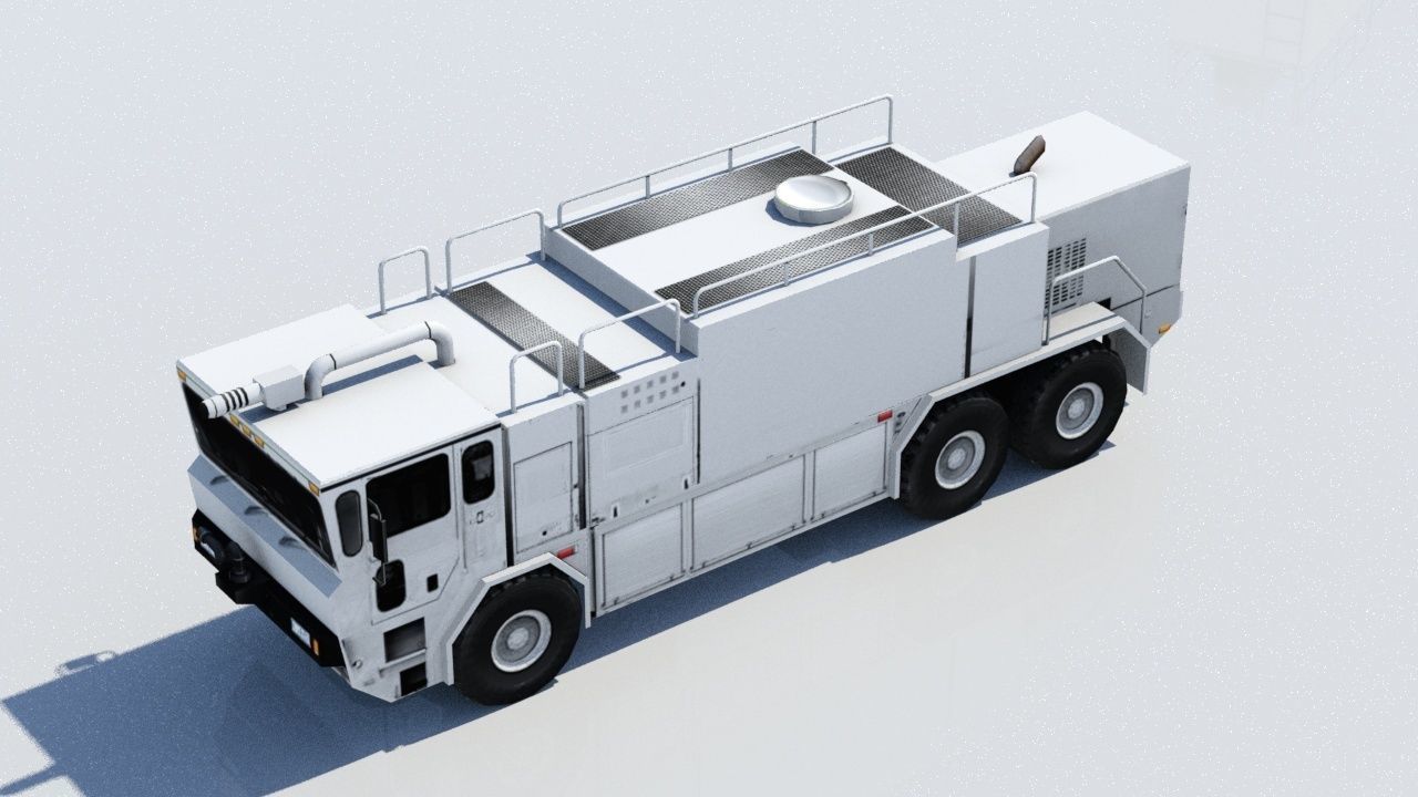3D model Oshkhosh Titan 6x6 Airport Fire Truck ARFF Low Poly Blank VR ...