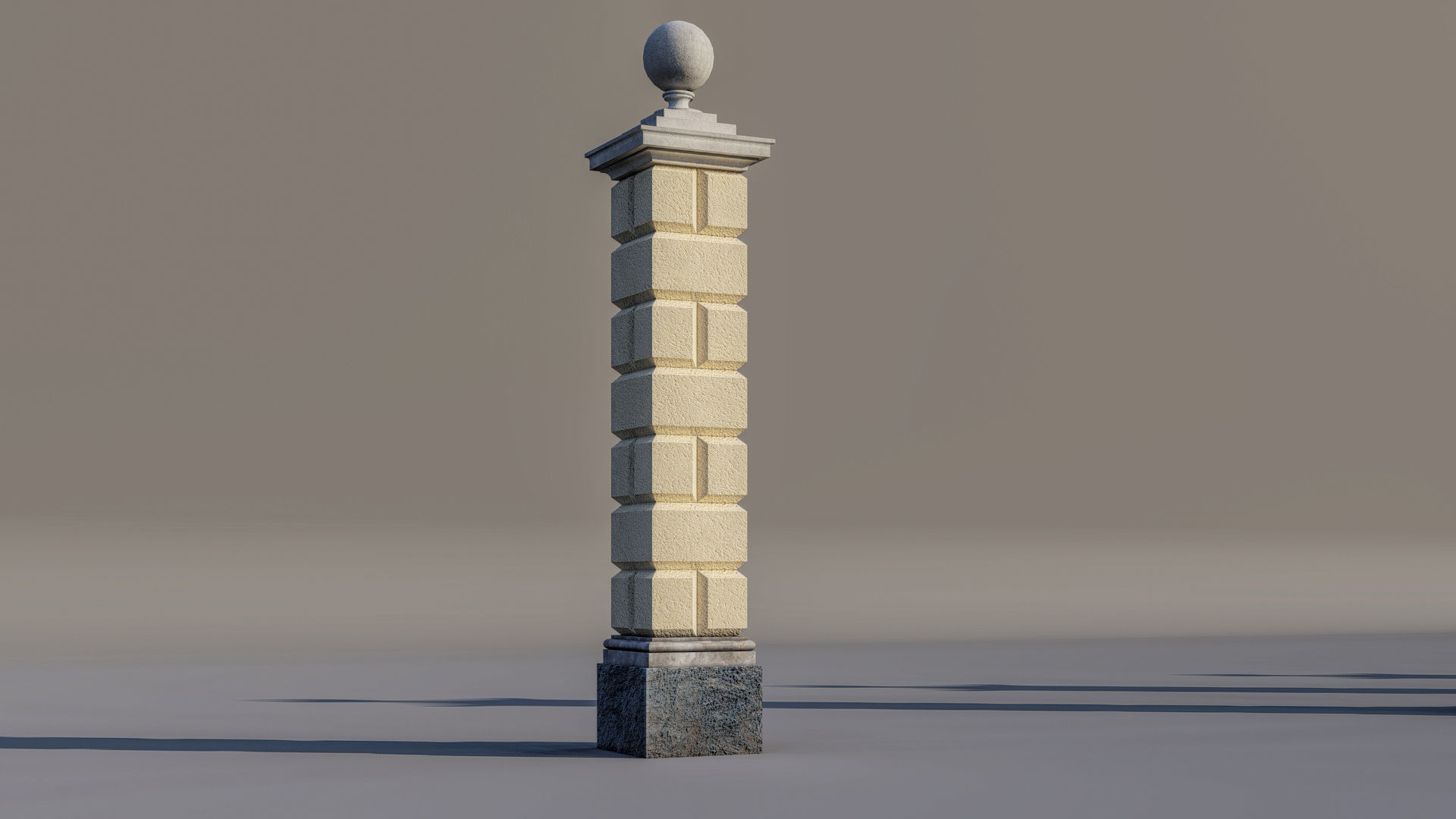 classic fence PIERS FOR GATES 3D model_1