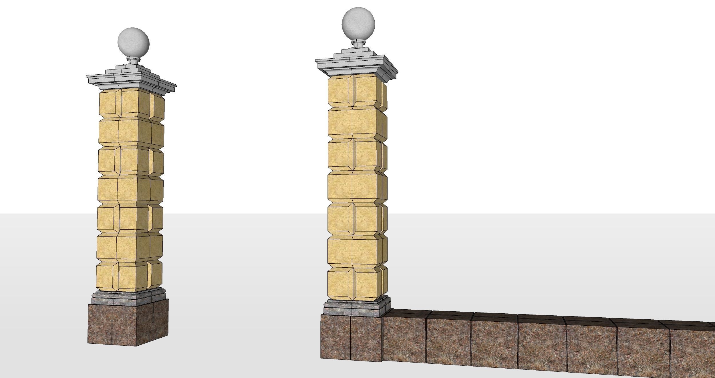classic fence PIERS FOR GATES 3D model_7