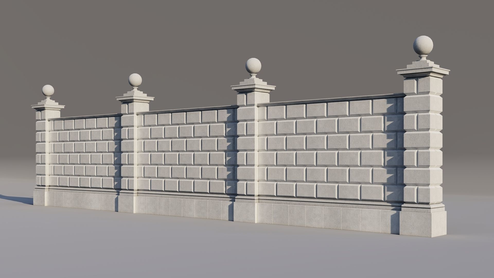 classic fence PIERS FOR GATES 3D model_6