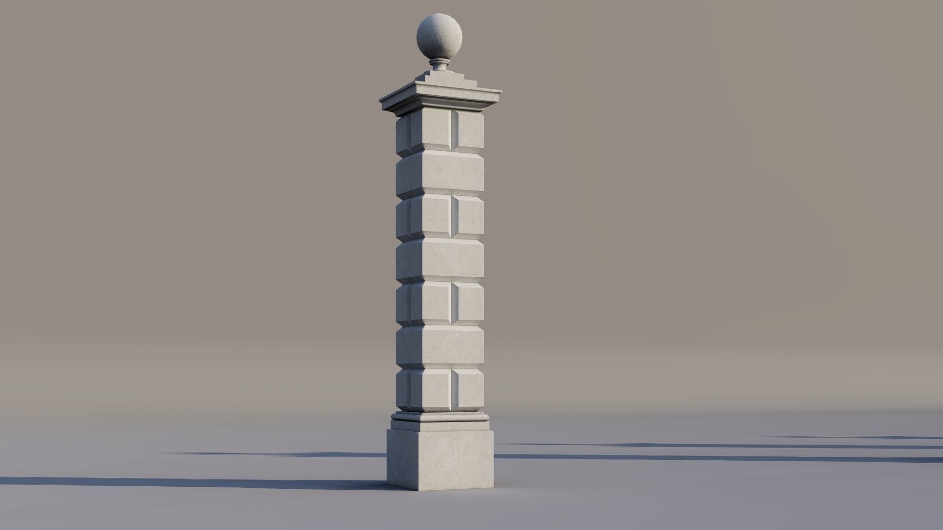 classic fence PIERS FOR GATES 3D model_4