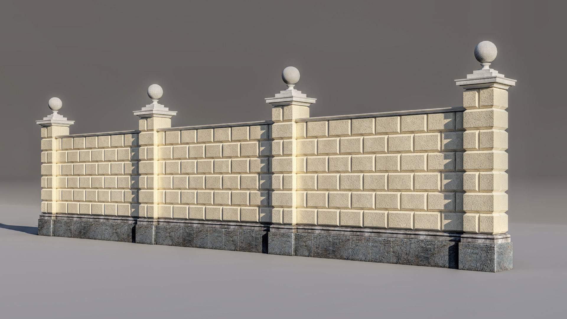classic fence PIERS FOR GATES 3D model_3