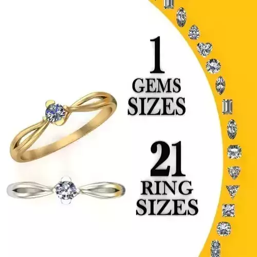 Engagement ring four strips