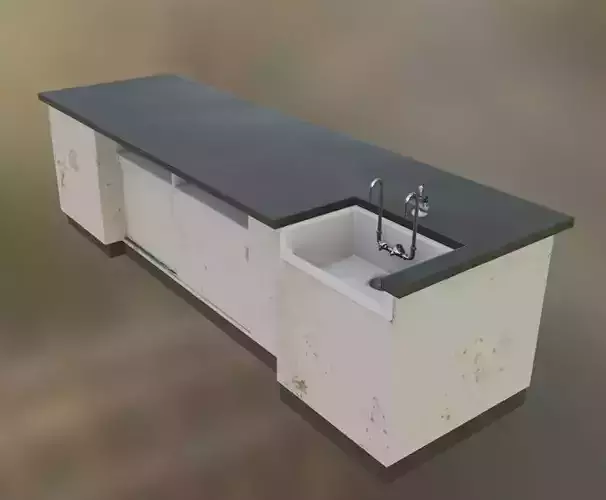 Weathered Japanese School Science Bench - B