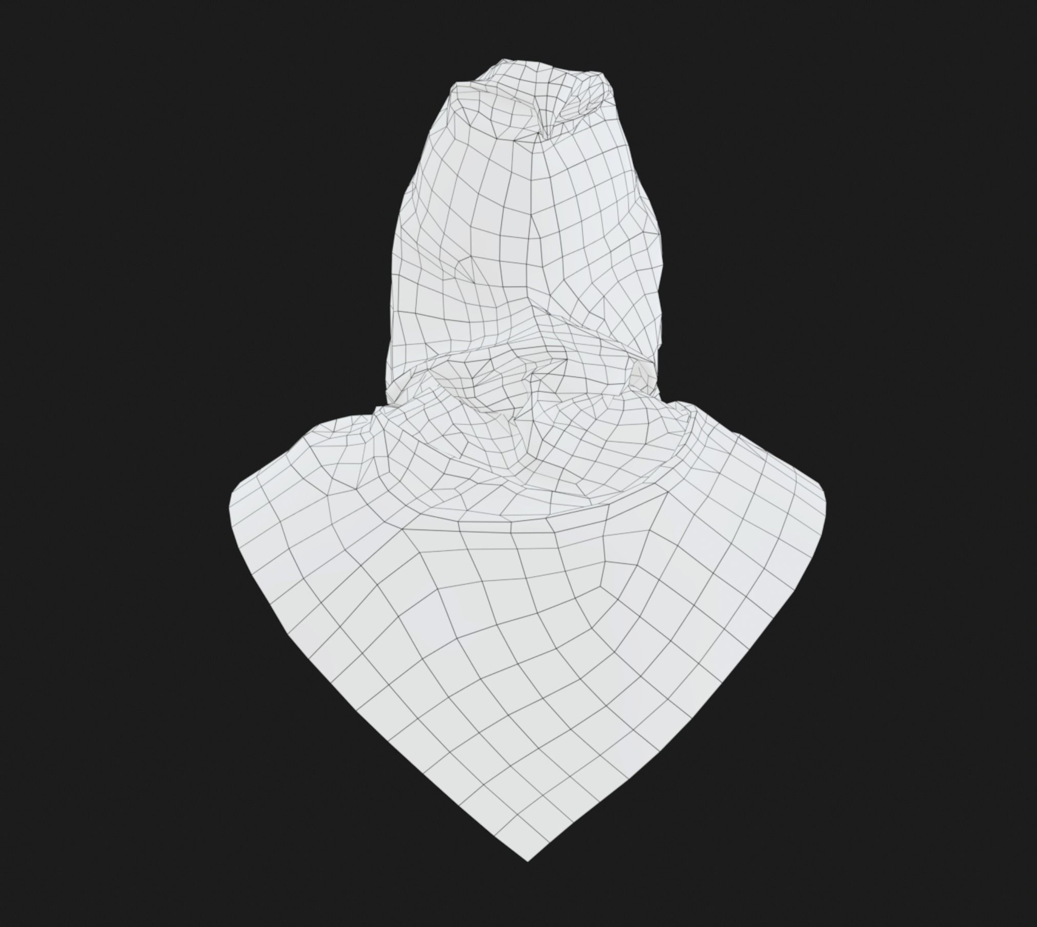 Green Medieval Hood  Low-poly 3D model_17