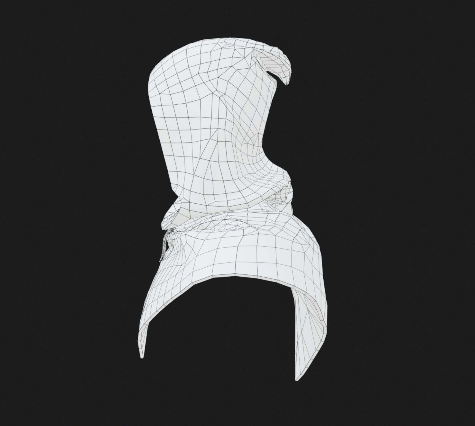 Green Medieval Hood  Low-poly 3D model_18