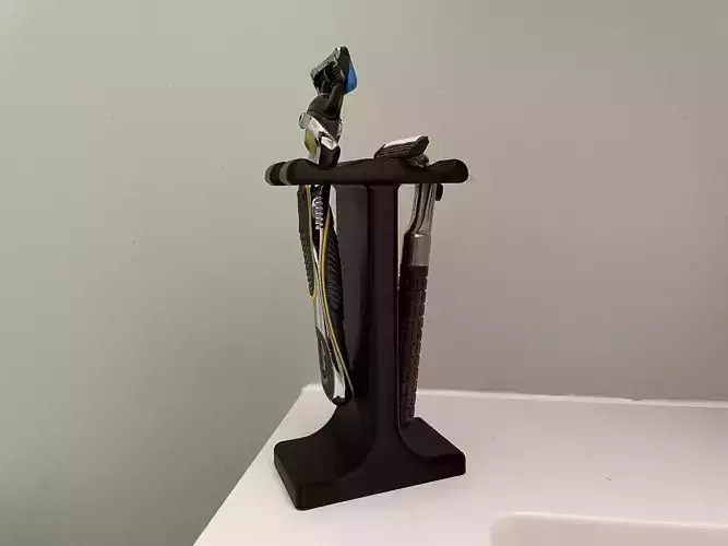 Premium 3D Printed Razor Stand - STL File for Two Razors 3D print model