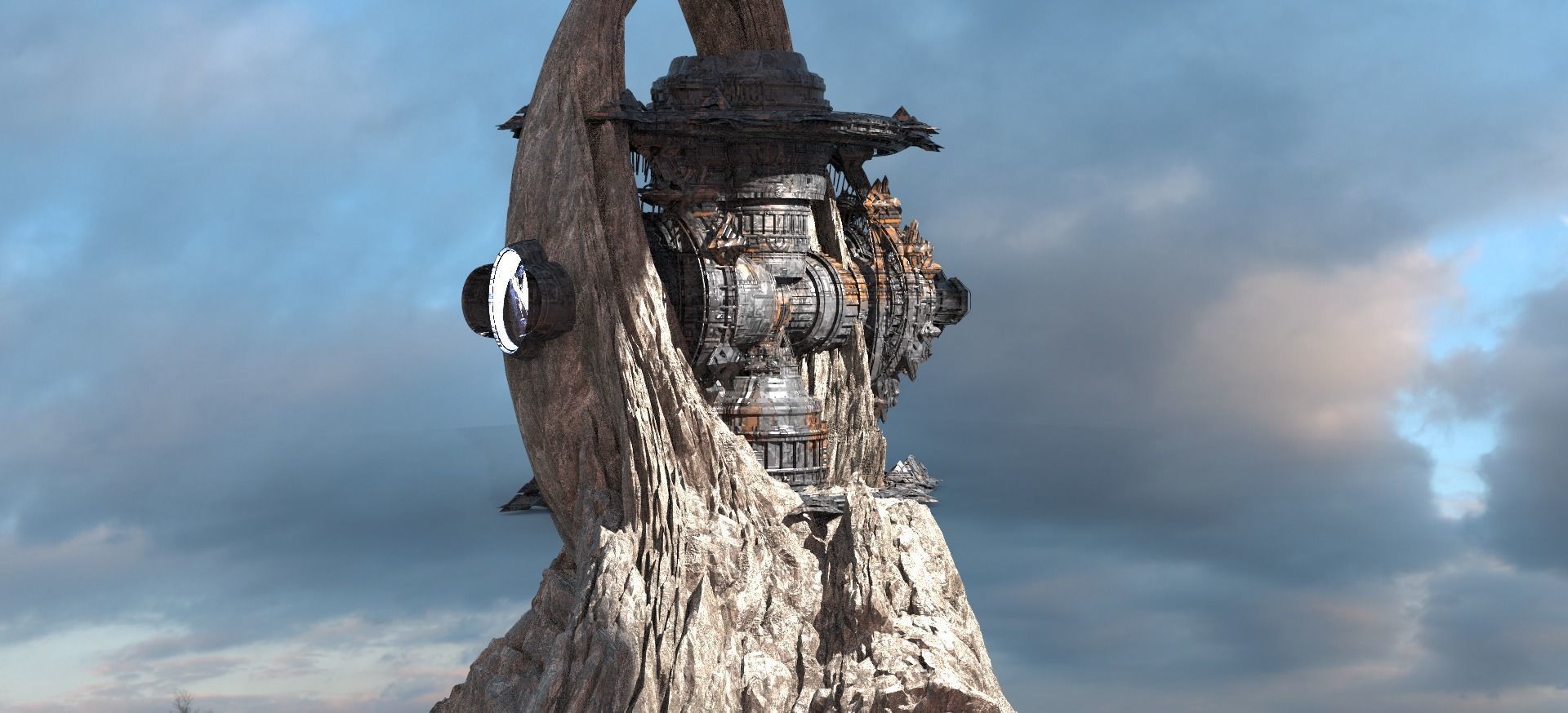 Terra former mining ship mountain 1 3D model_1