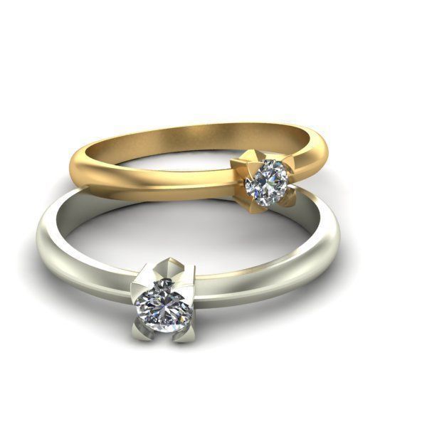 Engagement ring 3D print model_4