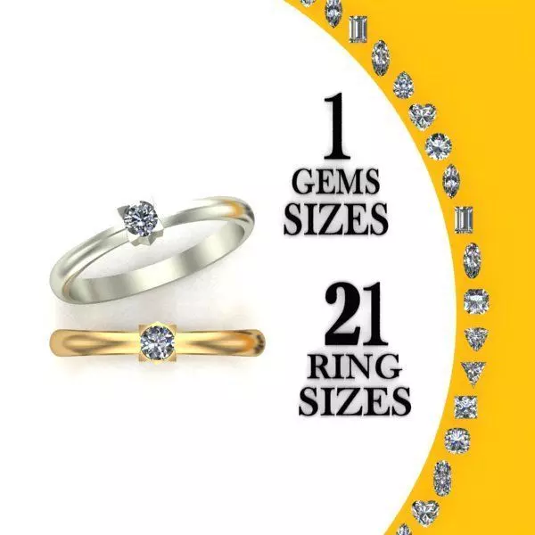 Engagement ring 3D print model_0