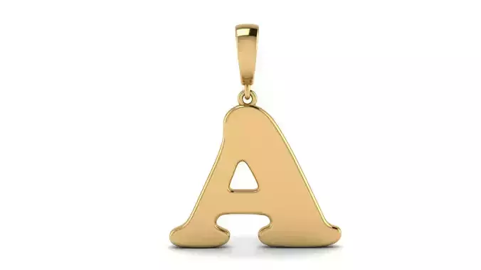 Pendant Alphabet Letter A 15 mm Cooper Black 3D print model