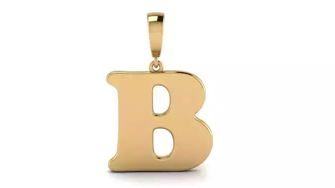 Pendant Alphabet Letter B 15 mm Cooper Black 3D print model