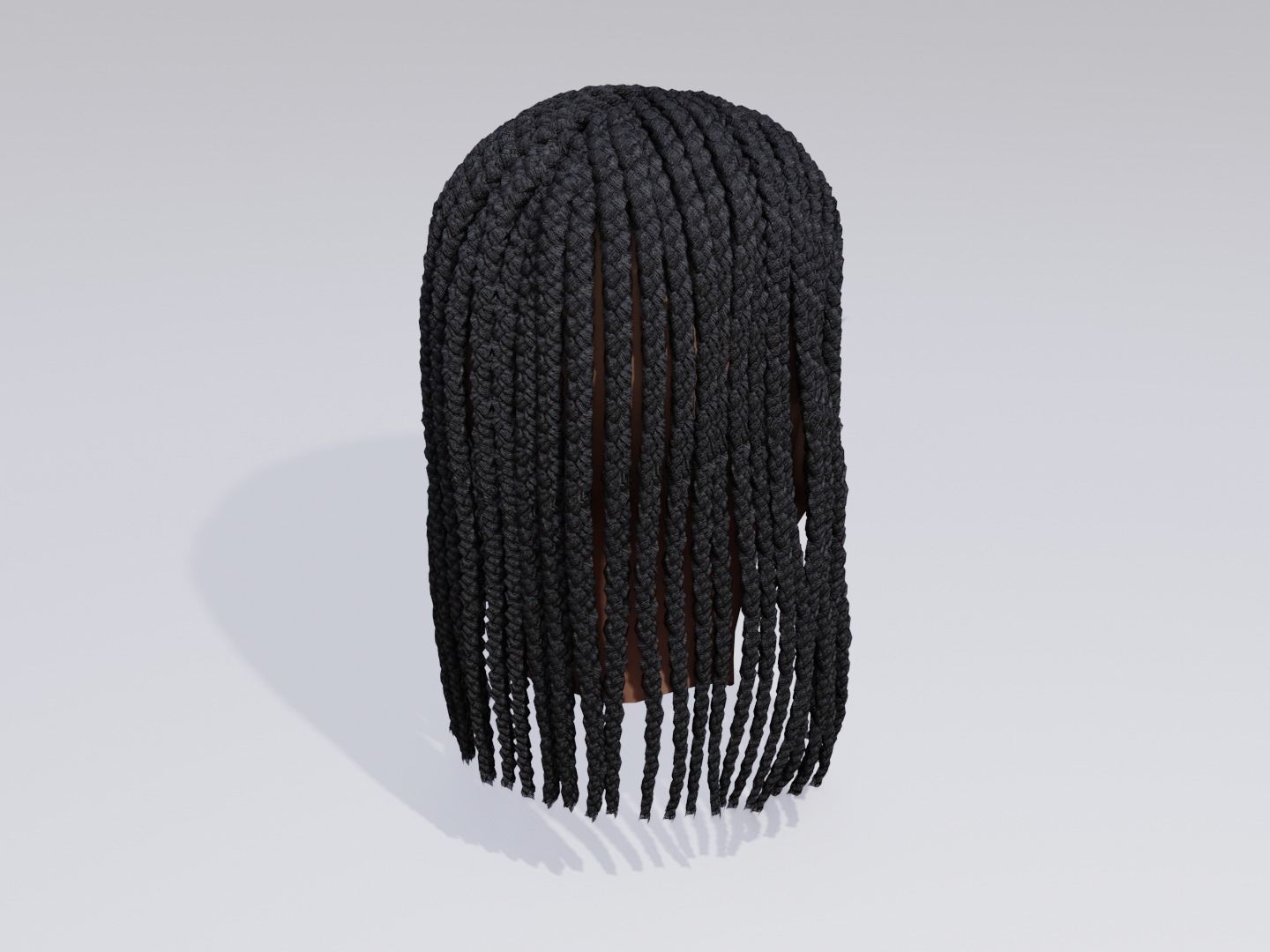 Female afro hair braids 3d Model v01 Low-poly 3D model_5