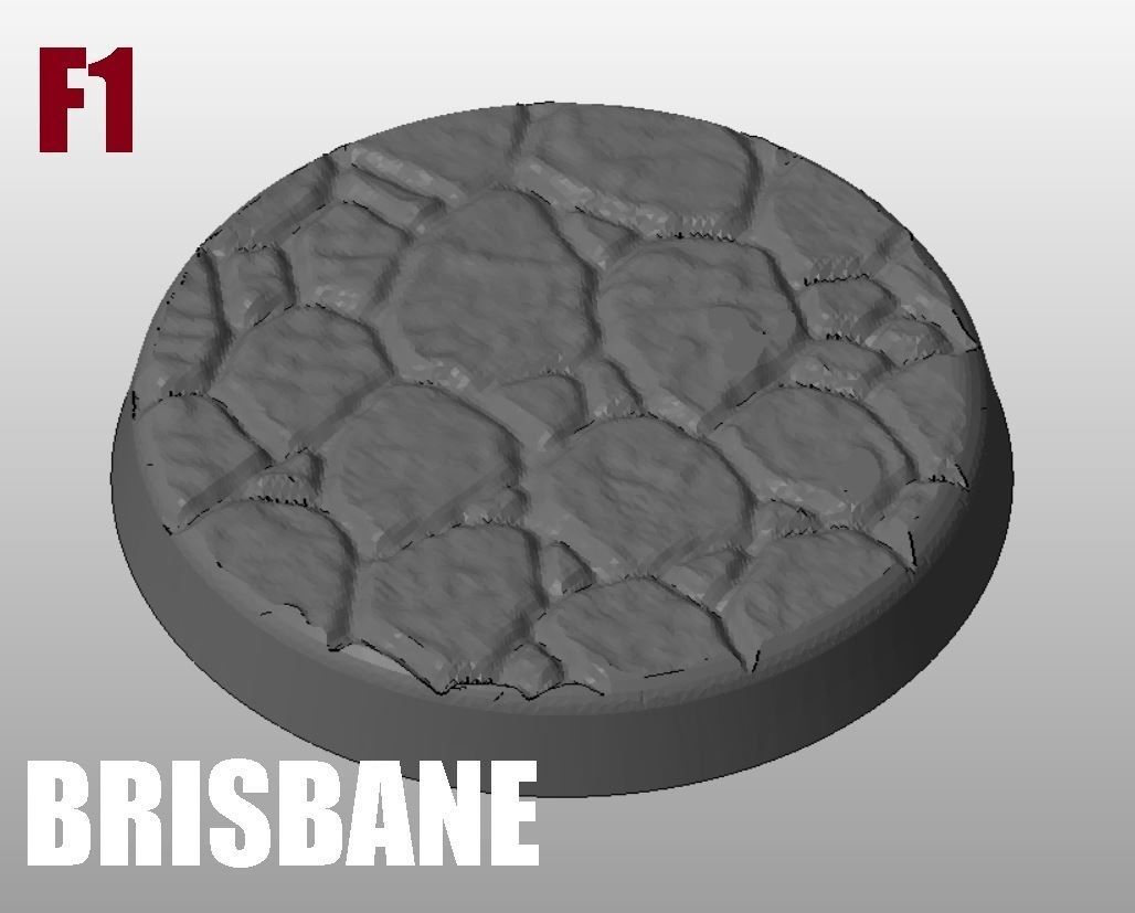 F1 - BRISBANE 20-120mm Round Bases 3D print model_4