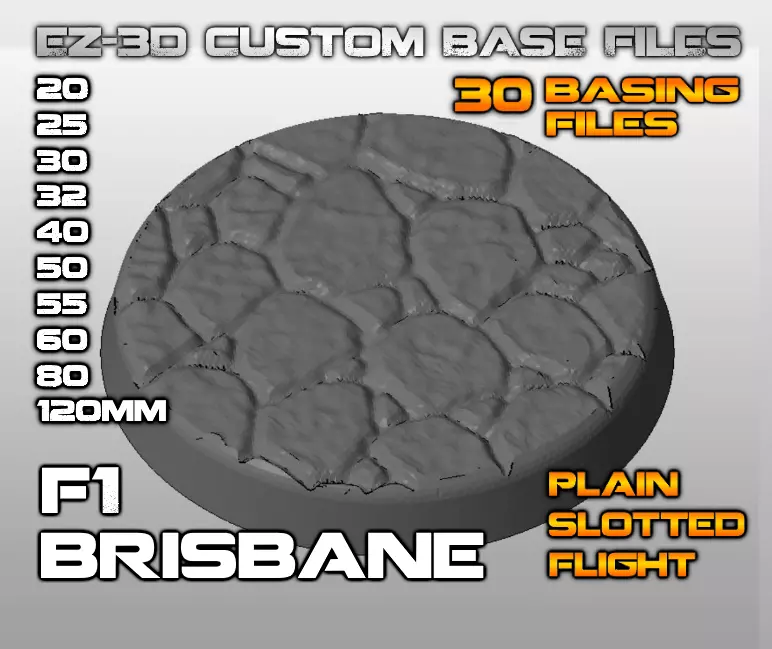 F1 - BRISBANE 20-120mm Round Bases 3D print model_0