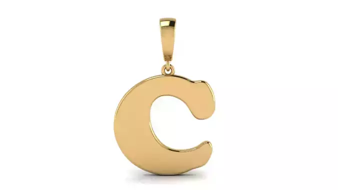 Pendant Alphabet Letter C 15 mm Cooper Black 3D print model