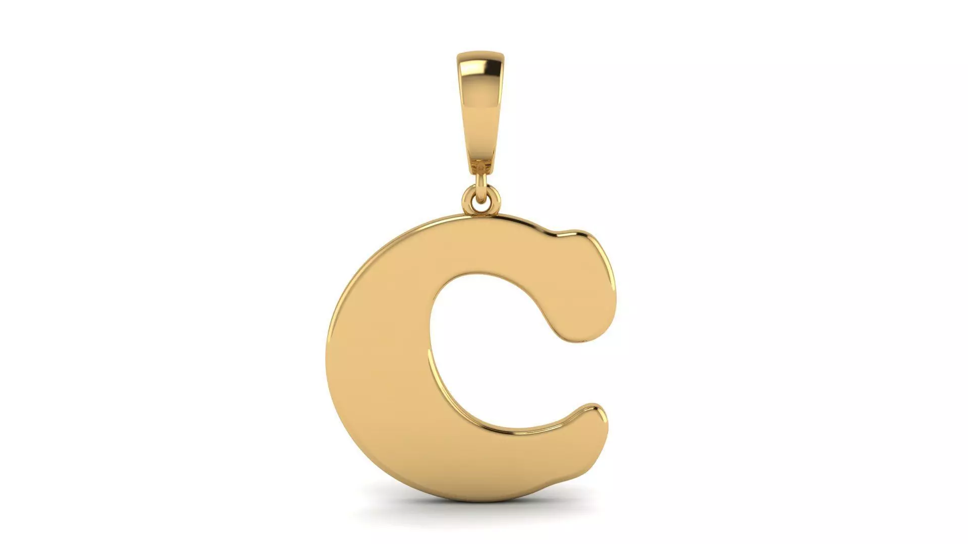 Pendant Alphabet Letter C 15 mm Cooper Black 3D print model