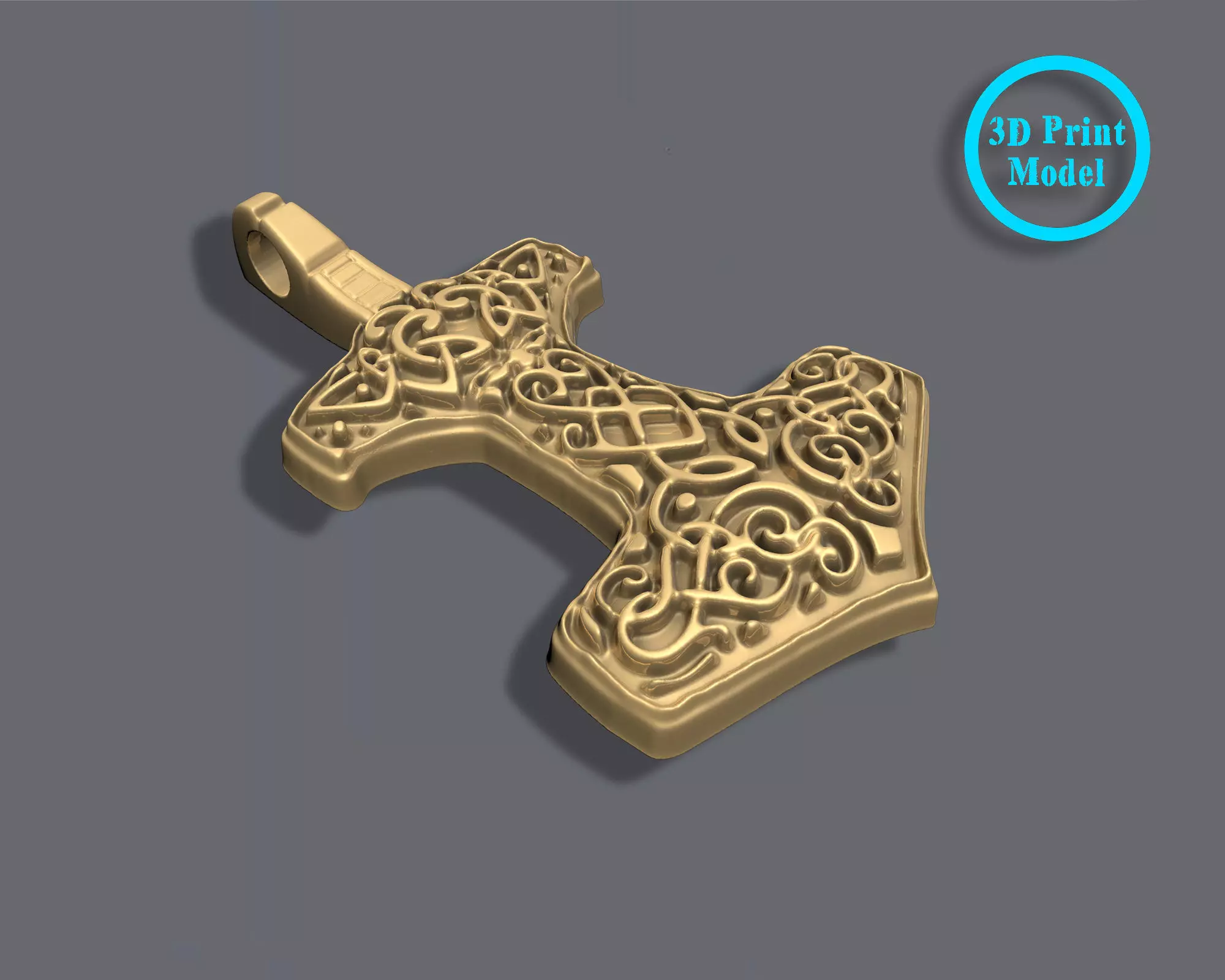 Griffin Thors Hammer pendant symbol 3D print model