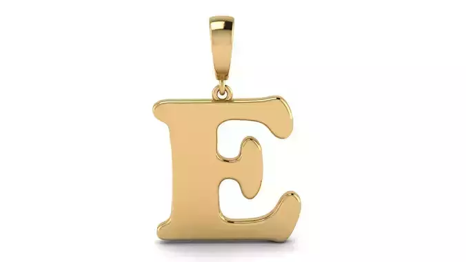 Pendant Alphabet Letter E 15 mm Cooper Black 3D print model