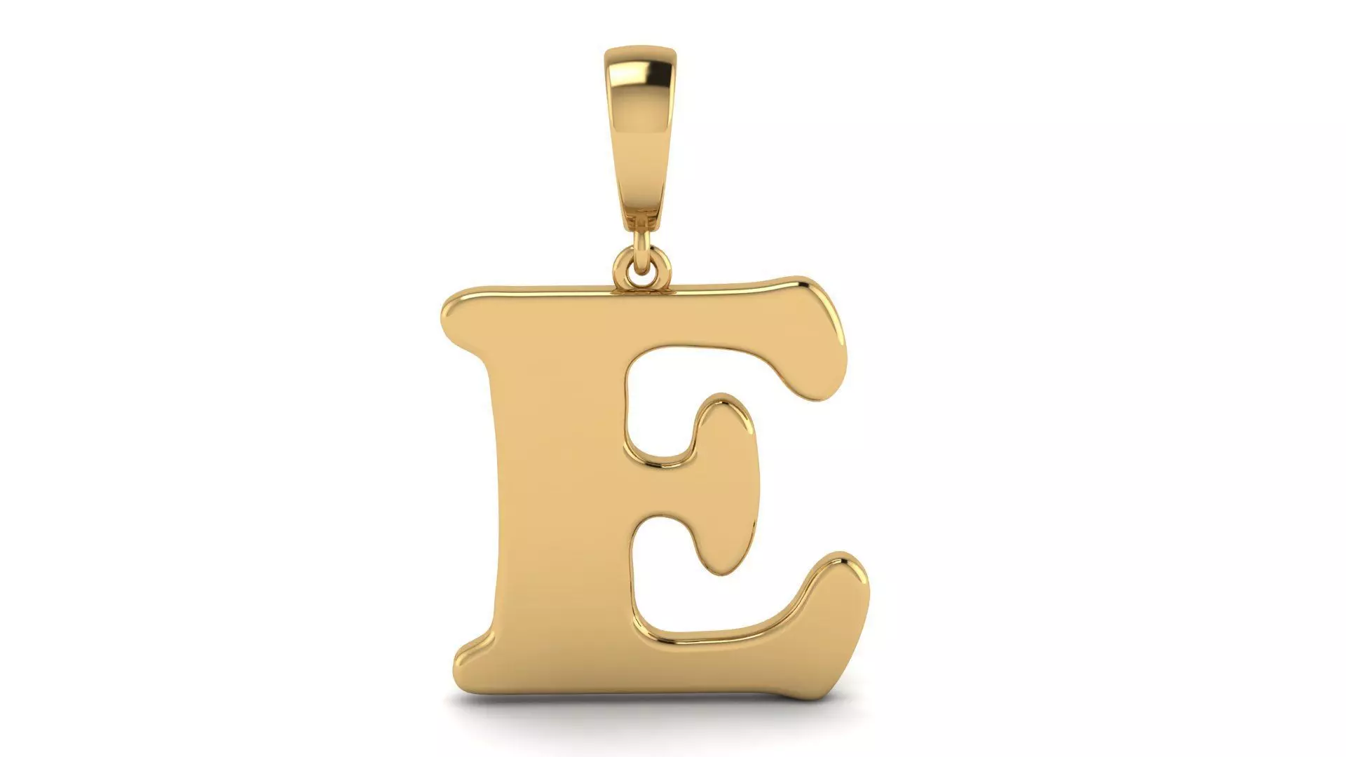 Pendant Alphabet Letter E 15 mm Cooper Black 3D print model