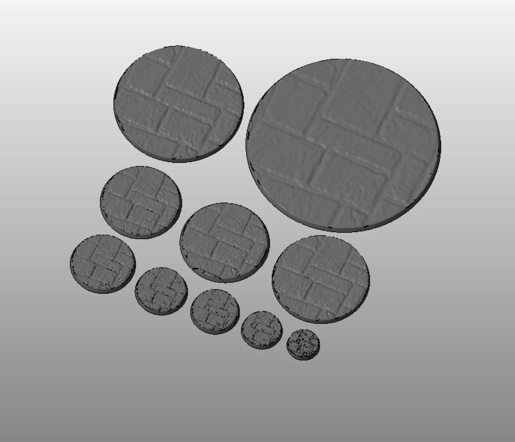 F4 - FLAGSTONE 20-120mm Round Bases 3D print model_2