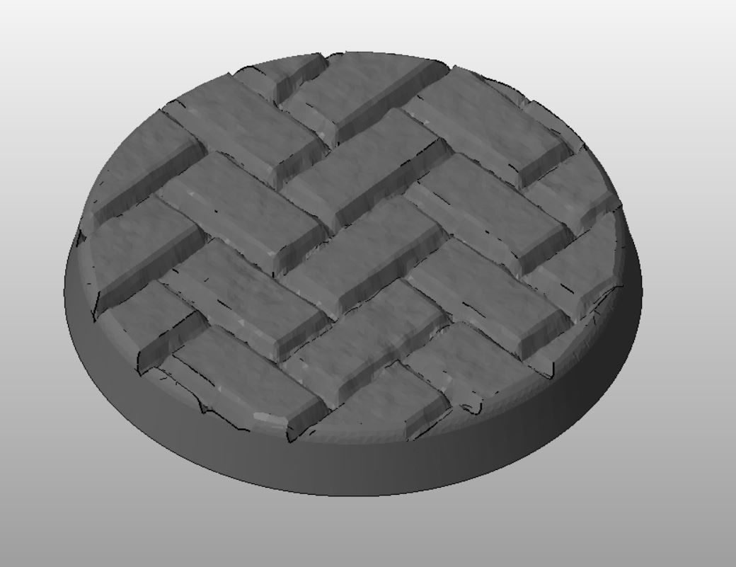F5 - DIAGONAL BRICK 20-120mm Round Bases 3D print model_5