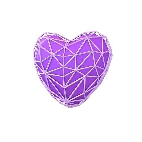 Stylish Heart V4 019 Low-poly 3D model