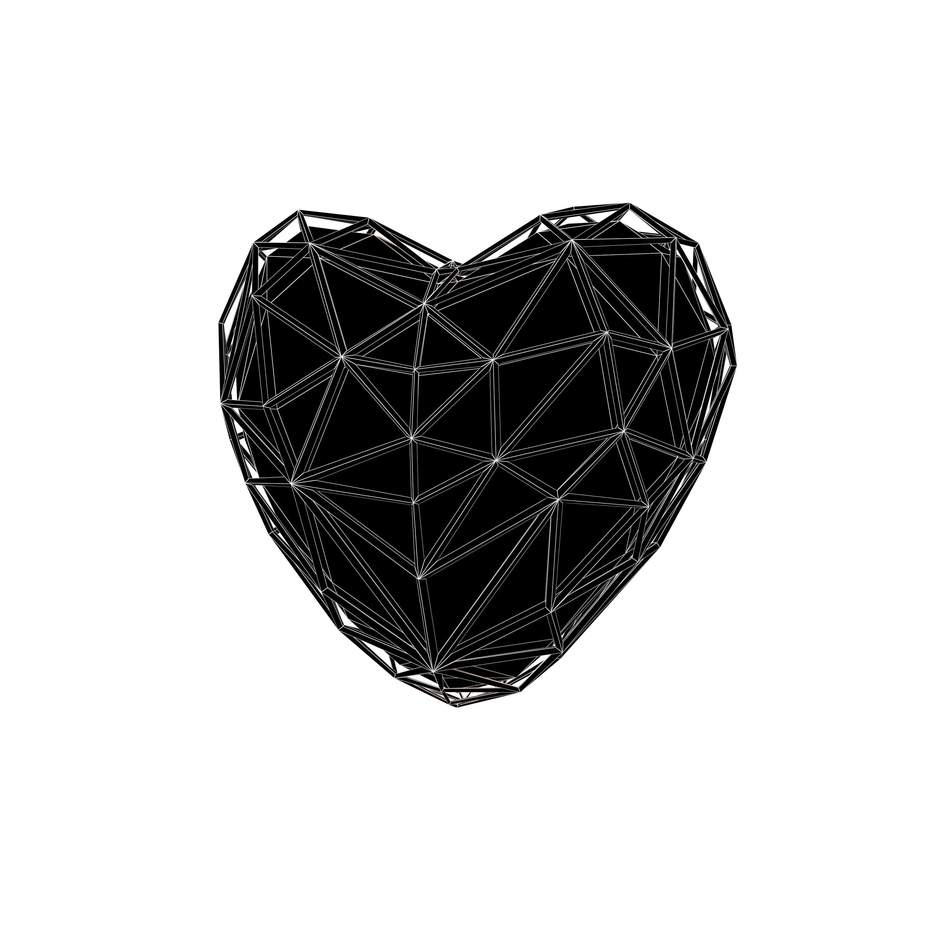 Stylish Heart V4 024 Low-poly 3D model_7