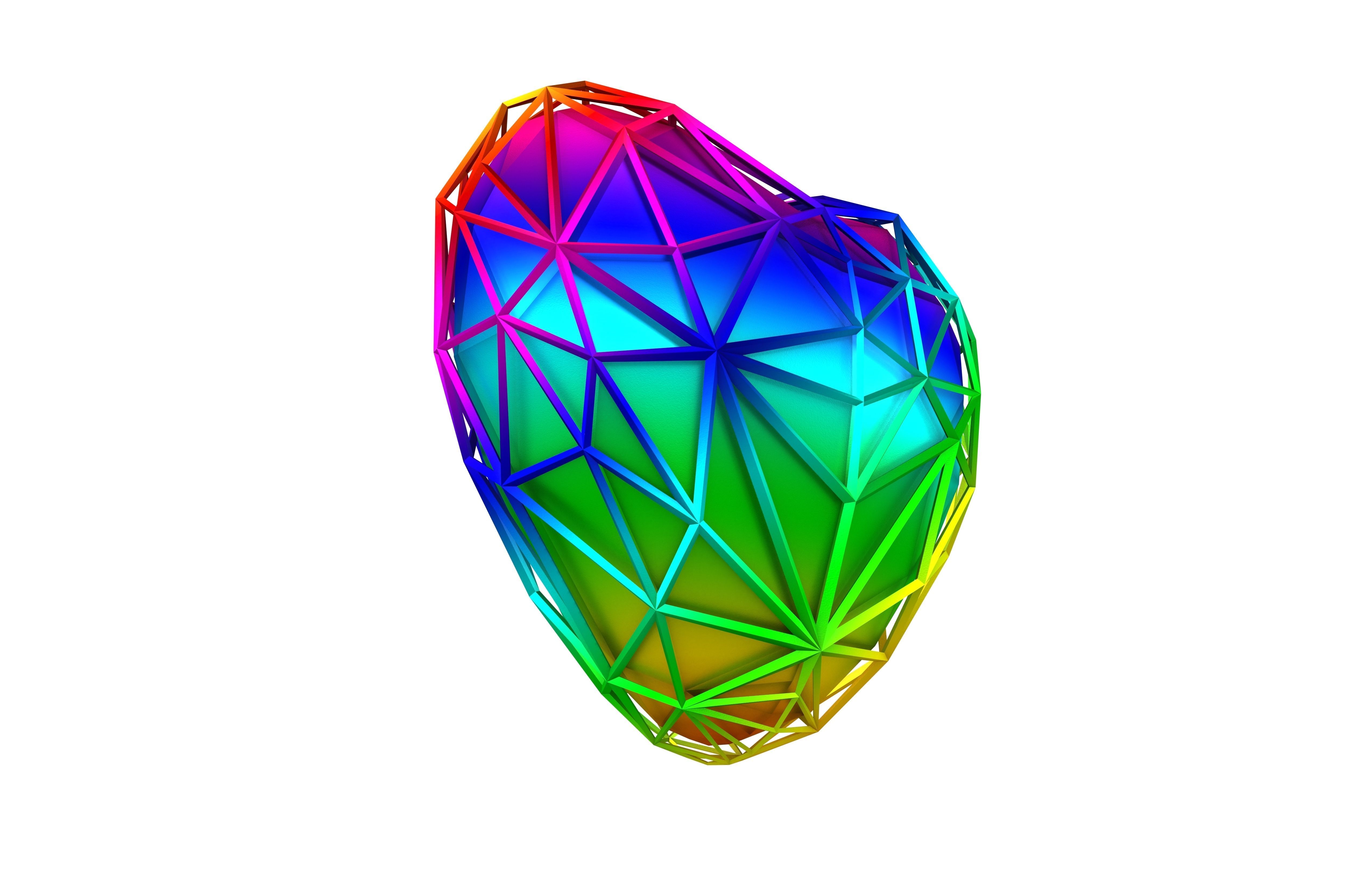 Stylish Heart V4 025 Low-poly 3D model_3
