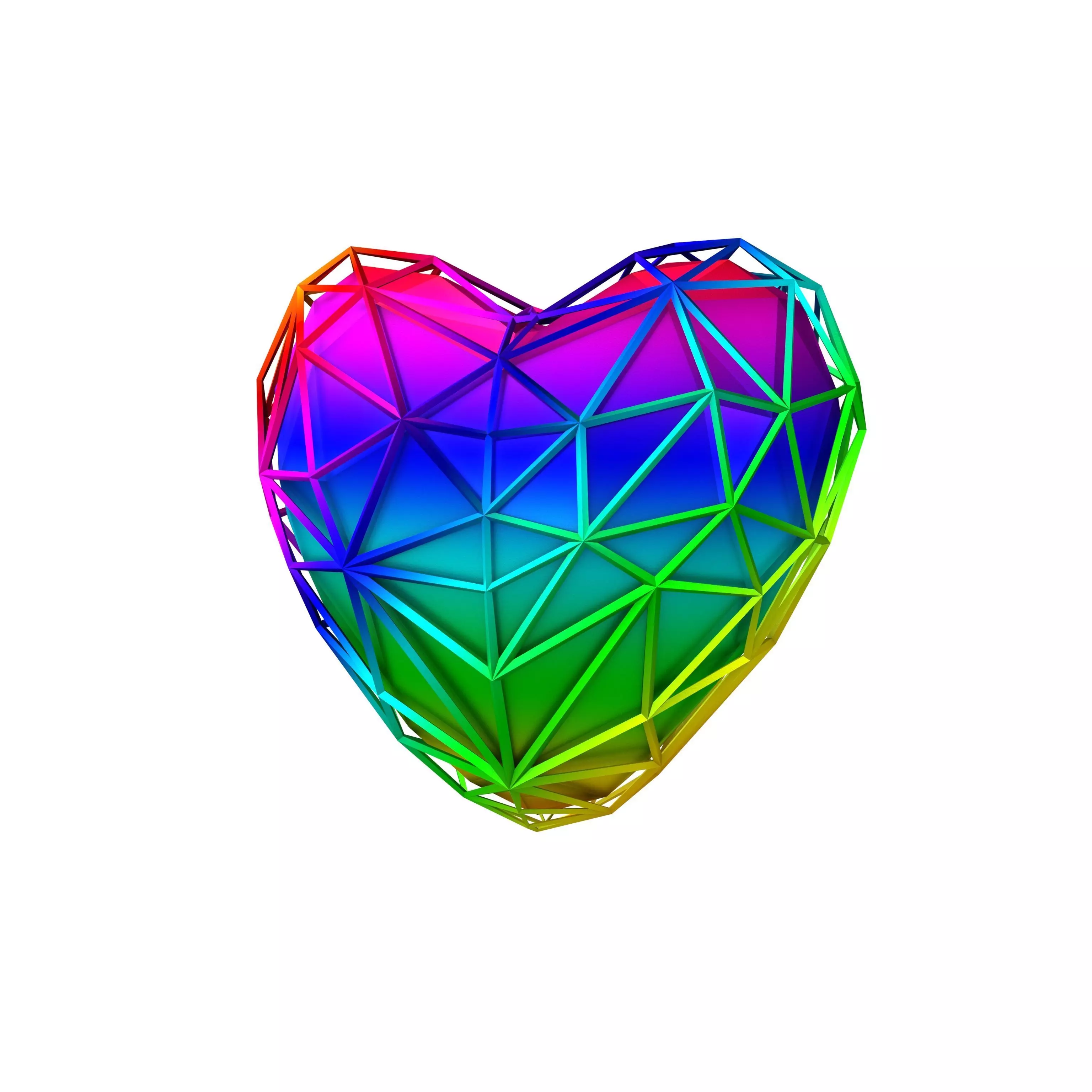 Stylish Heart V4 025 Low-poly 3D model_0