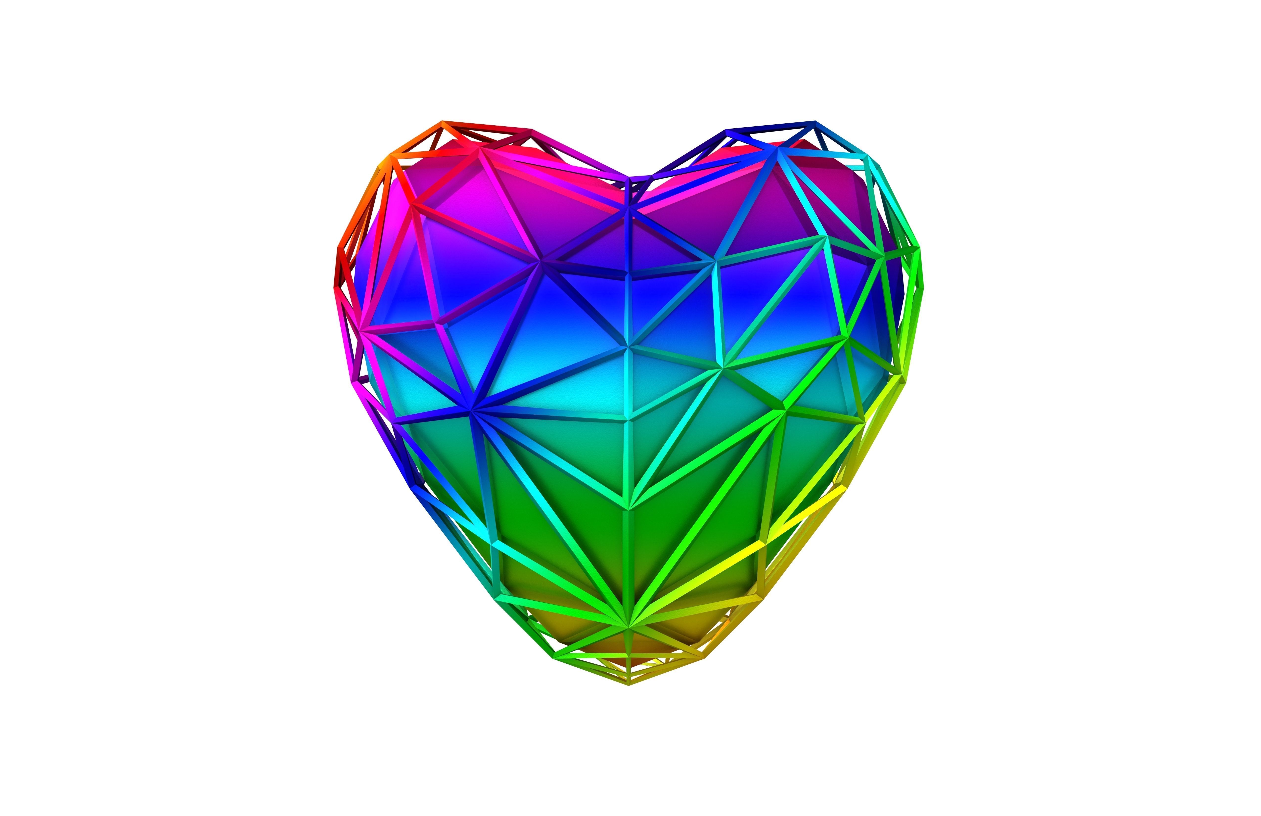 Stylish Heart V4 025 Low-poly 3D model_1