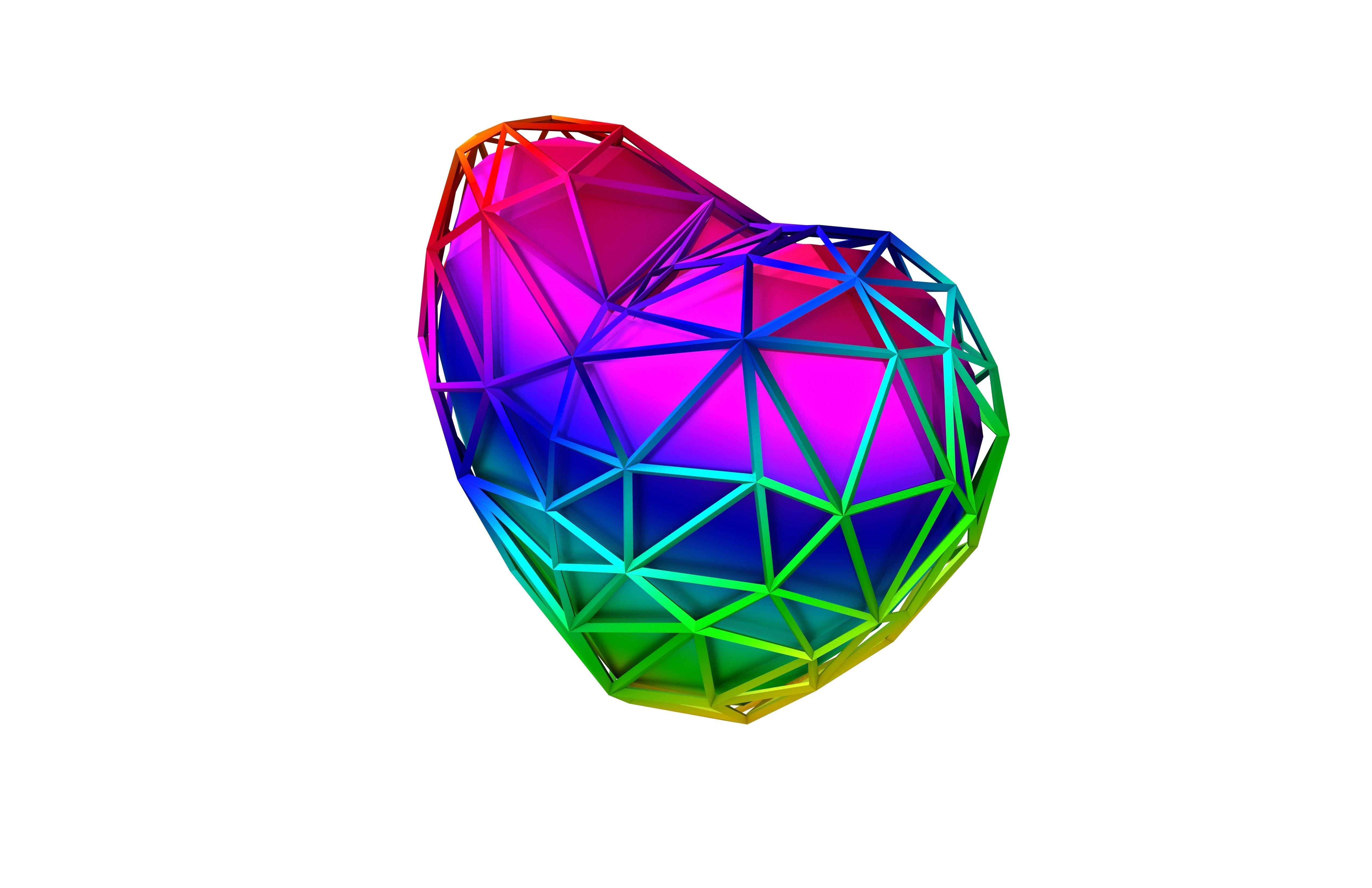 Stylish Heart V4 025 Low-poly 3D model_2