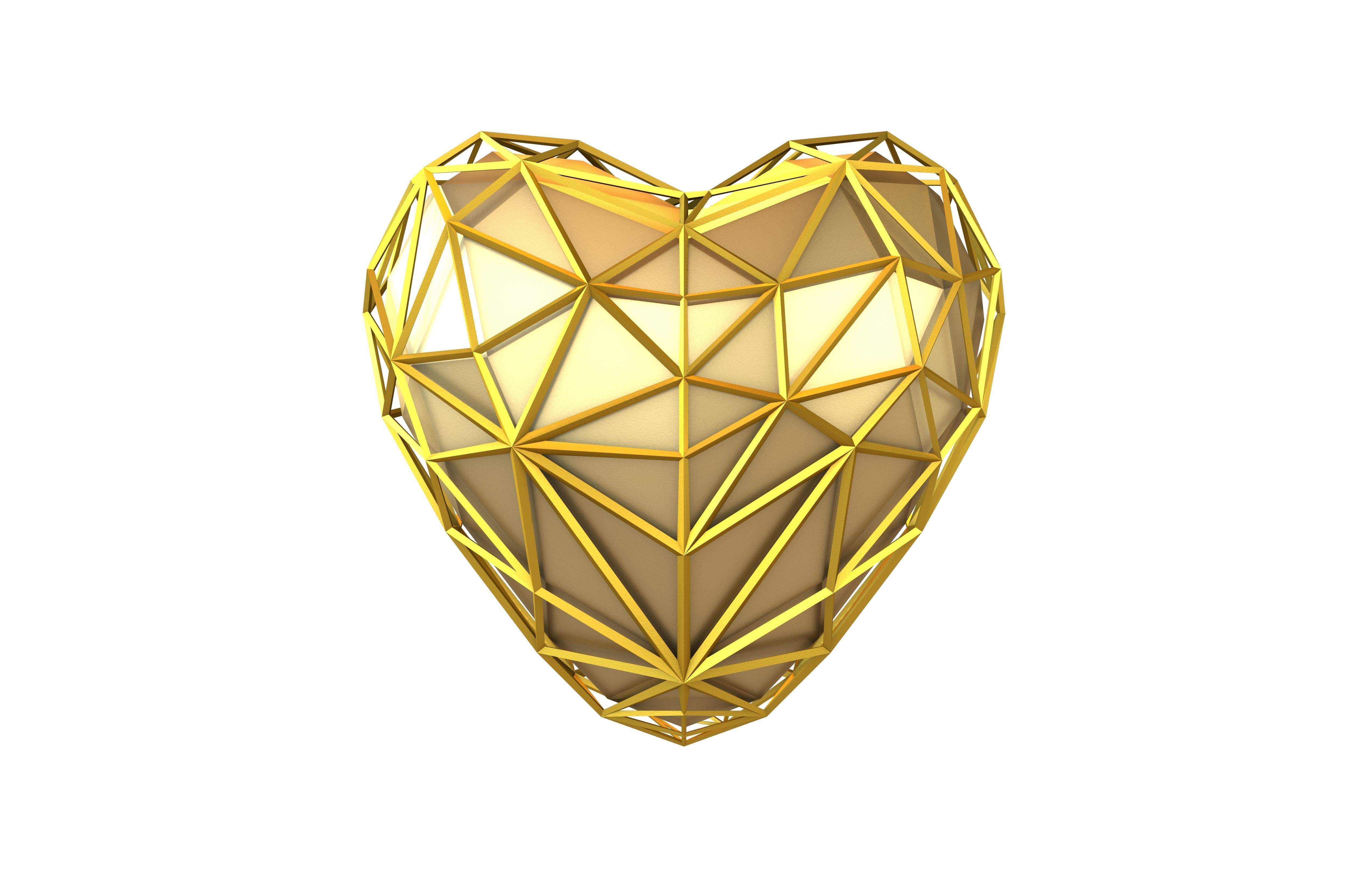 Stylish Heart V4 030 Low-poly 3D model_1