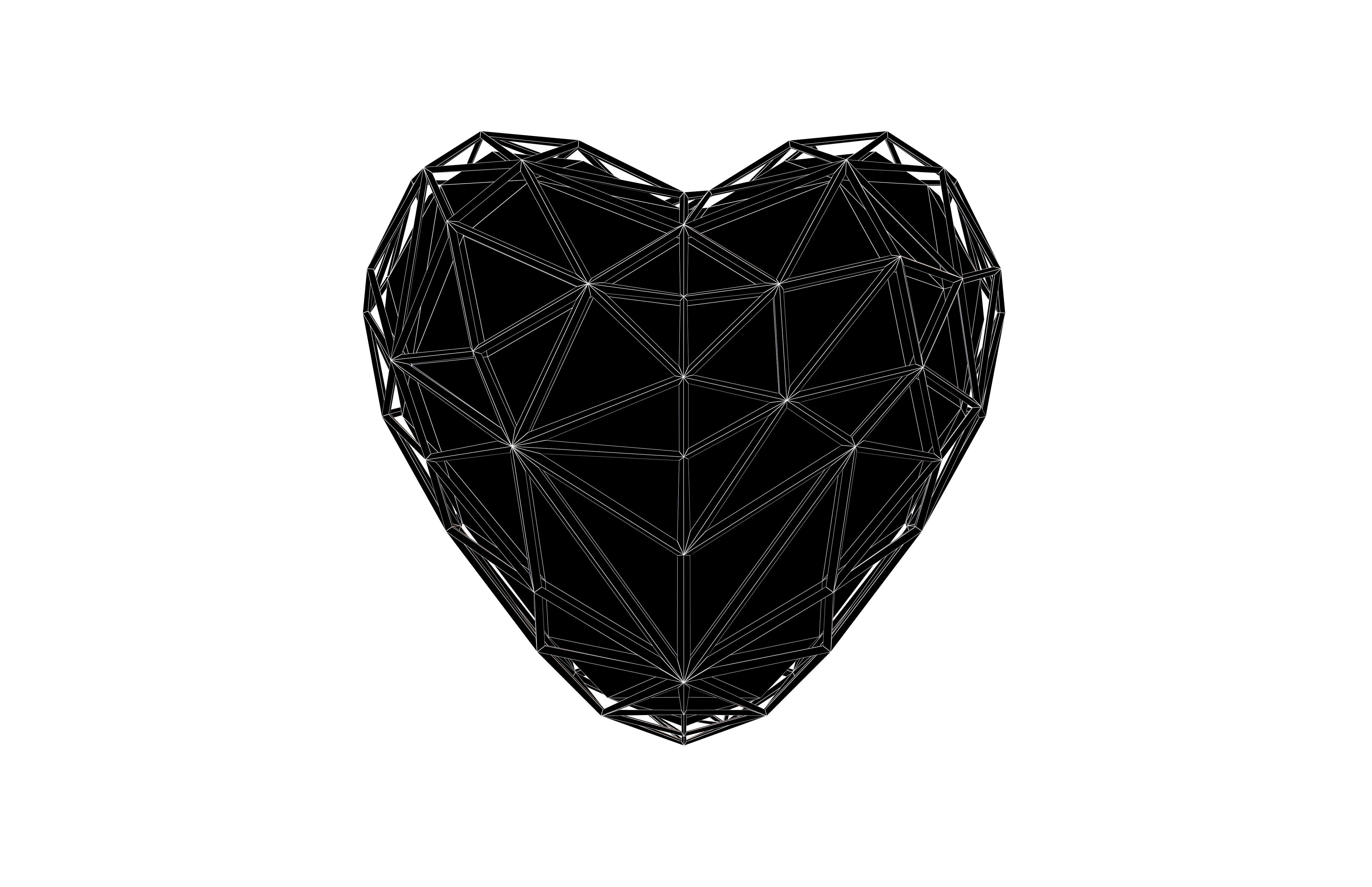 Stylish Heart V4 030 Low-poly 3D model_4