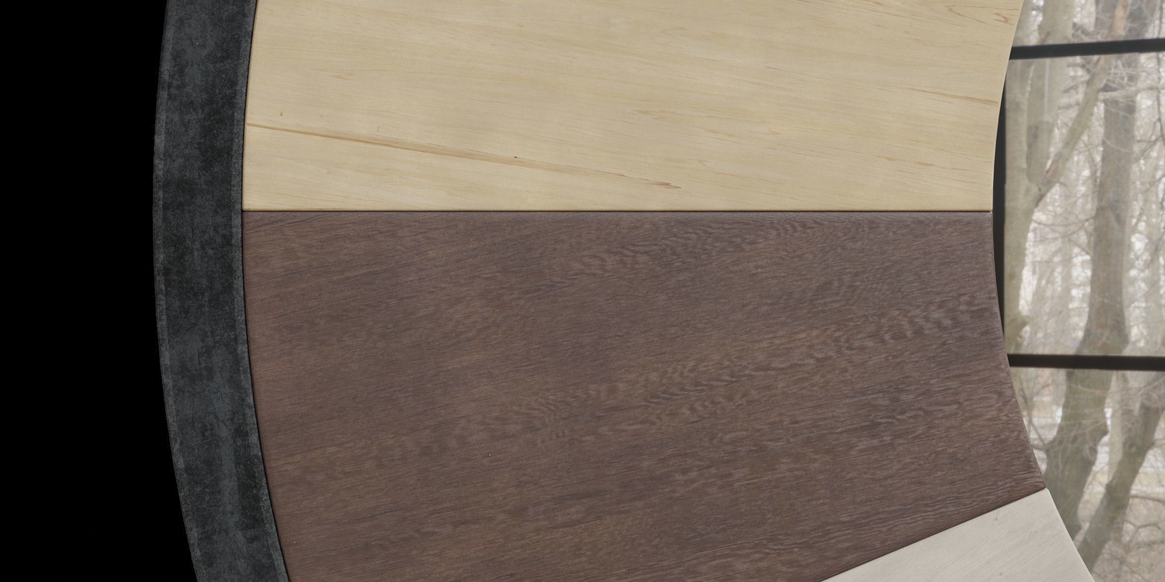 Rustic Wooden Wall Mirror 3D model_1