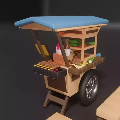 3D Gerobak Sate Madura - Indonesian Satai Cart 3D print model