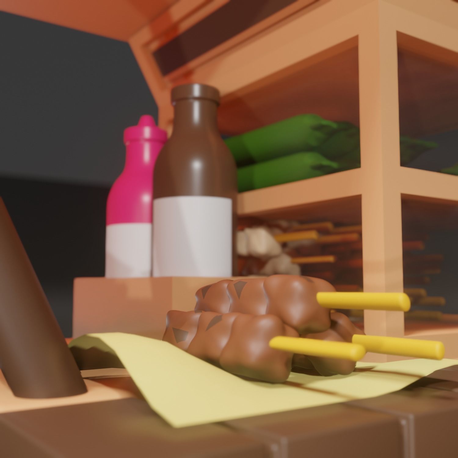 3D Gerobak Sate Madura - Indonesian Satai Cart 3D print model_4