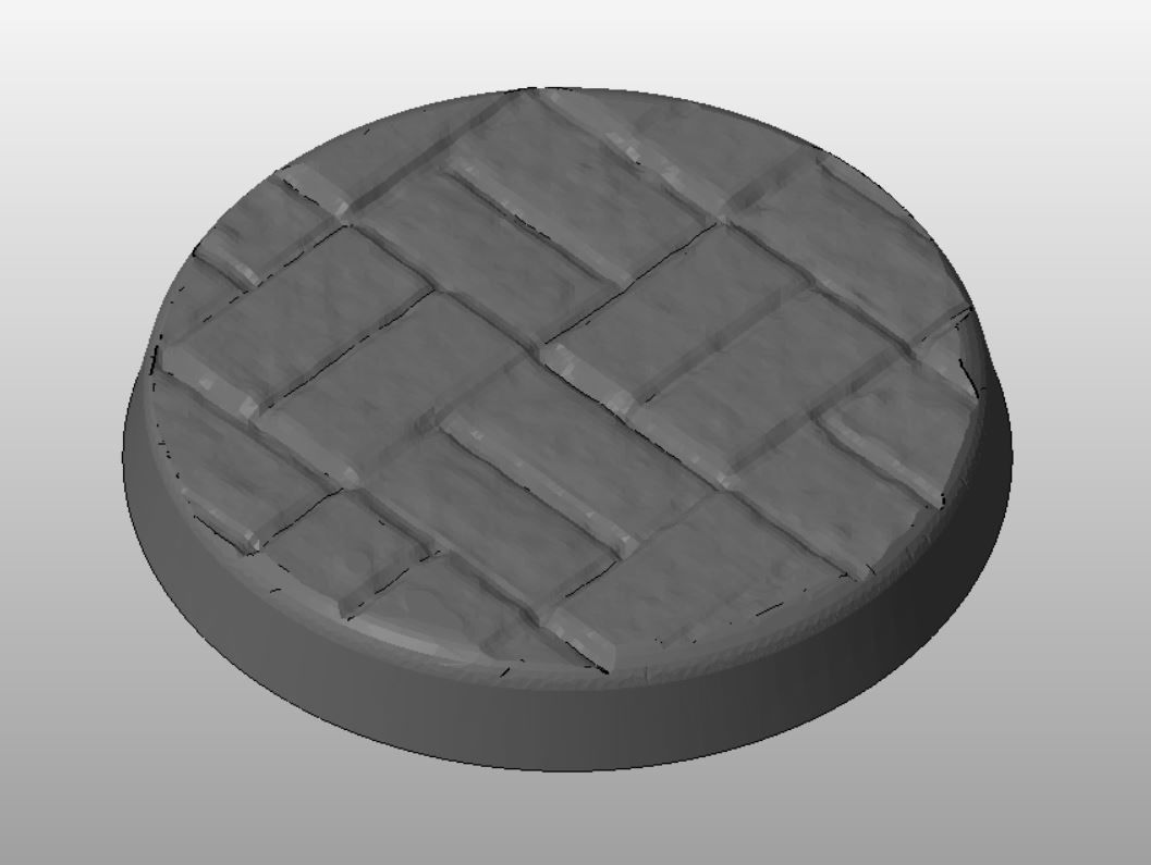 F6 - CHECKER BRICK 20-120mm Round Bases 3D print model_5