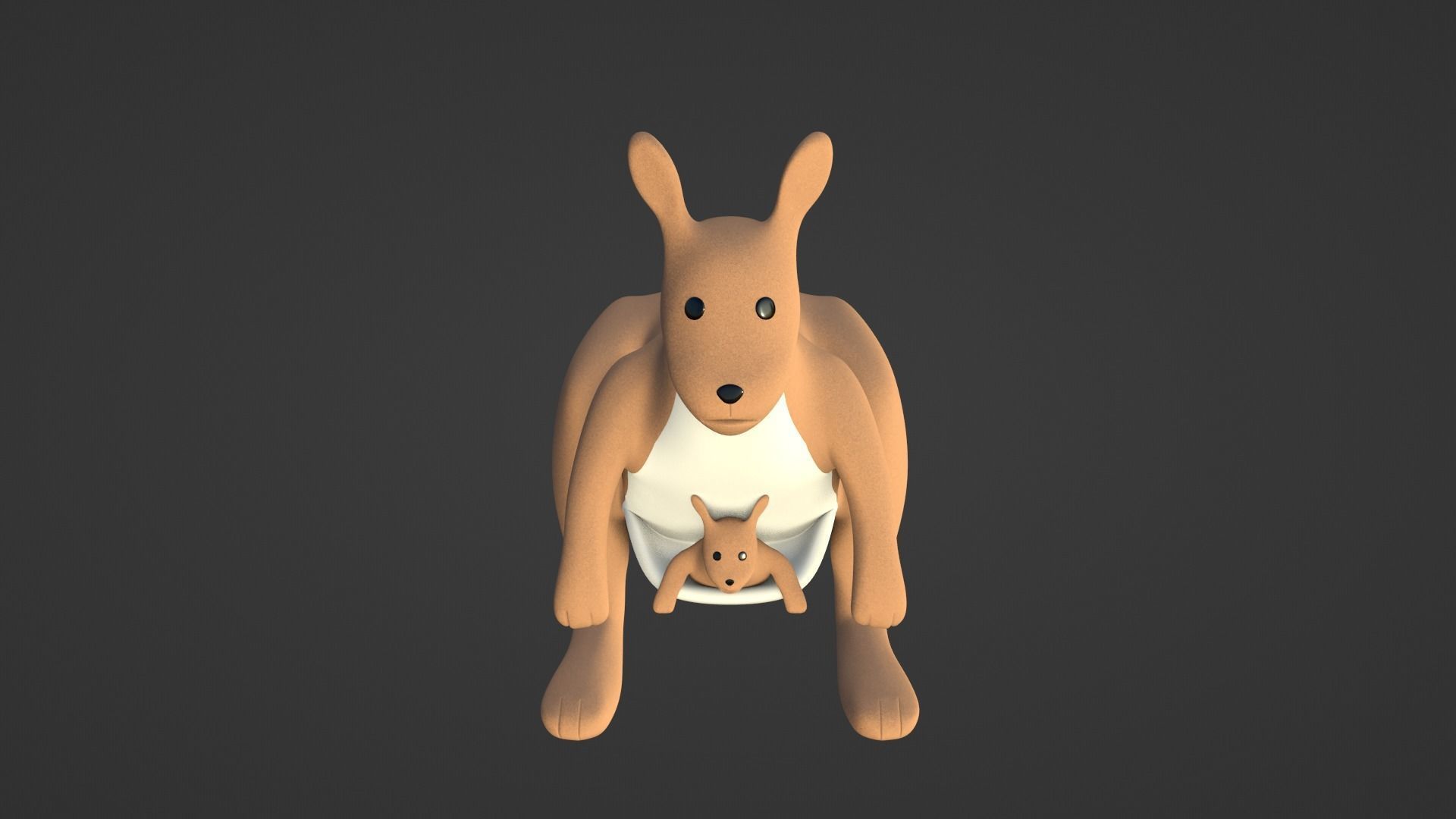 Kangaroo Toy Brown Stuffed 3D model_29