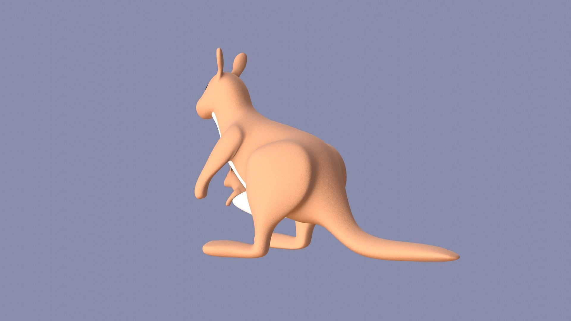 Kangaroo Toy Brown Stuffed 3D model_21