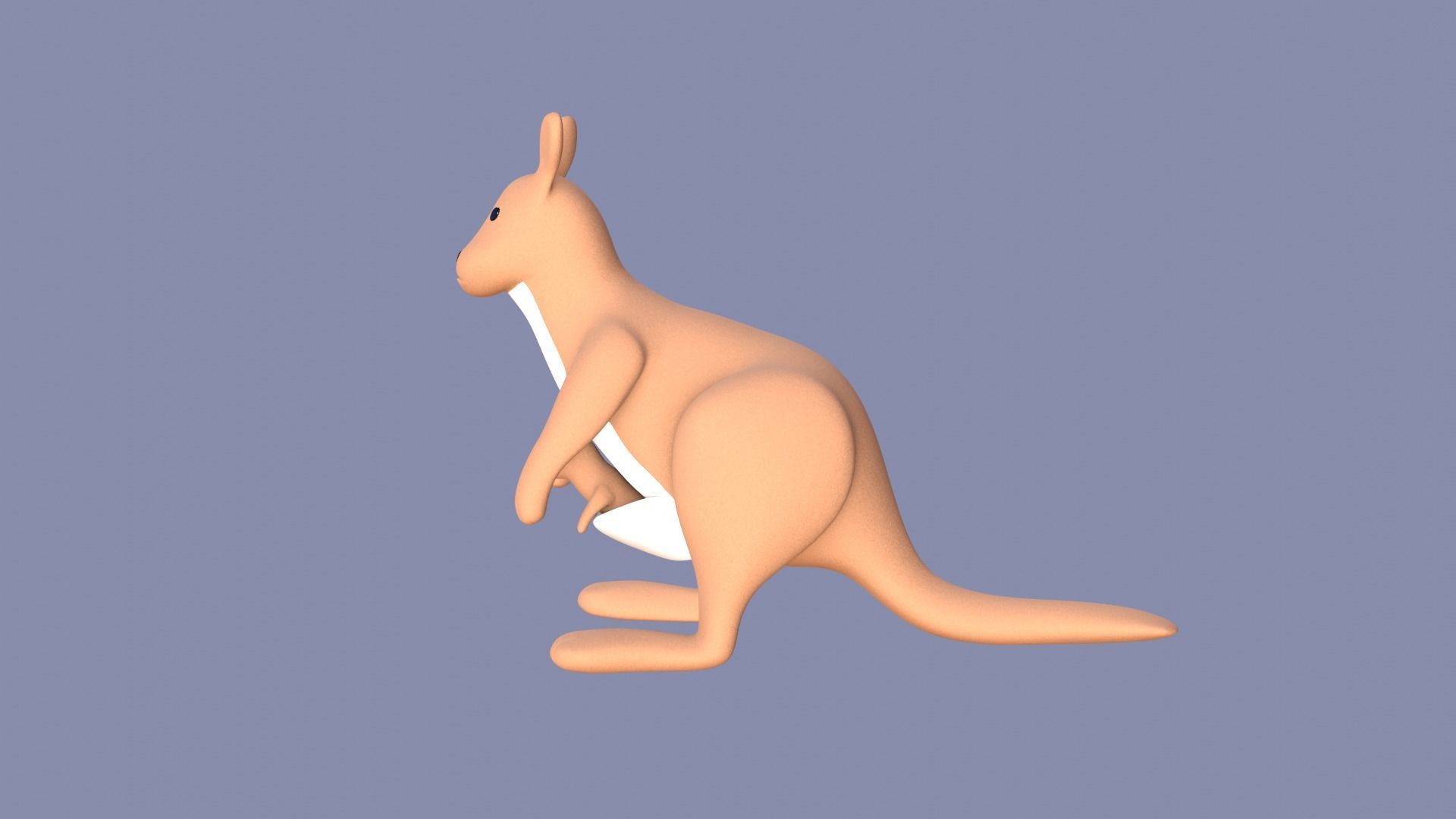 Kangaroo Toy Brown Stuffed 3D model_15