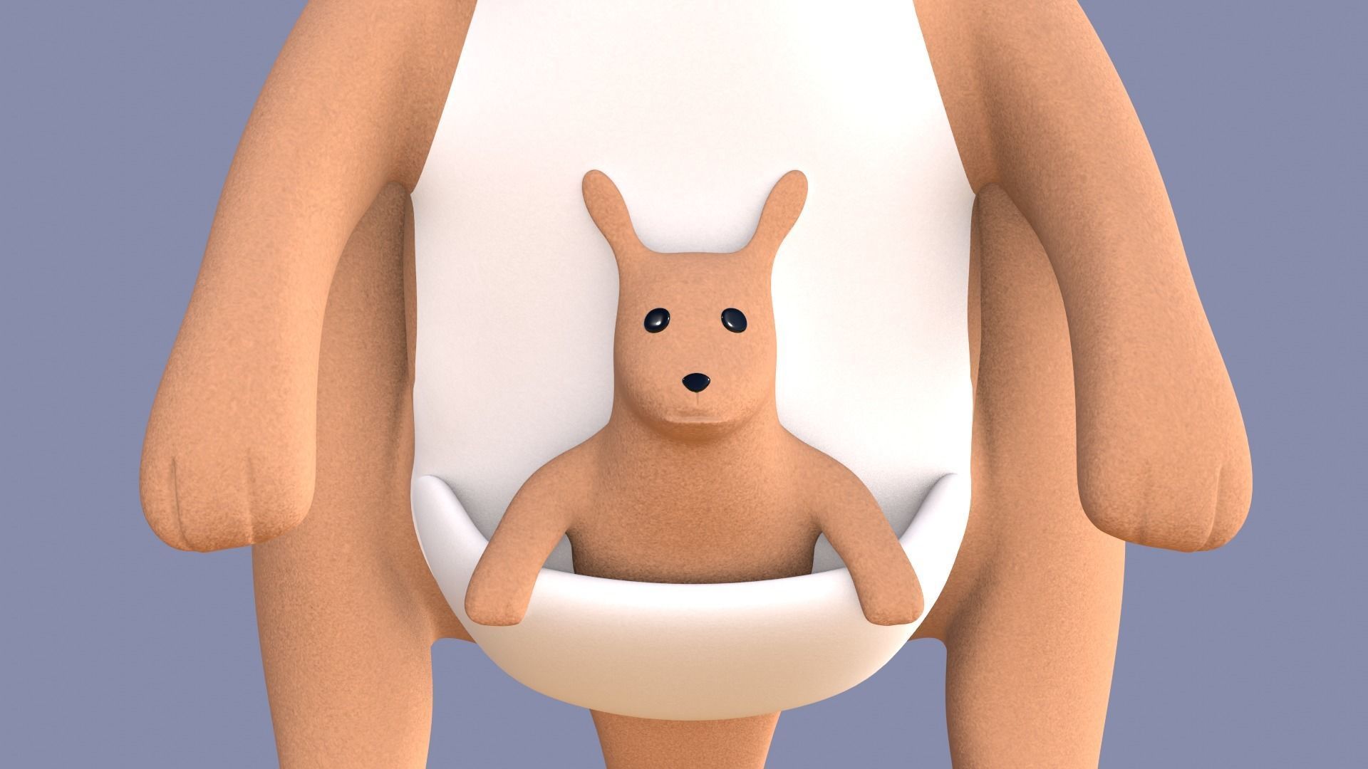 Kangaroo Toy Brown Stuffed 3D model_27