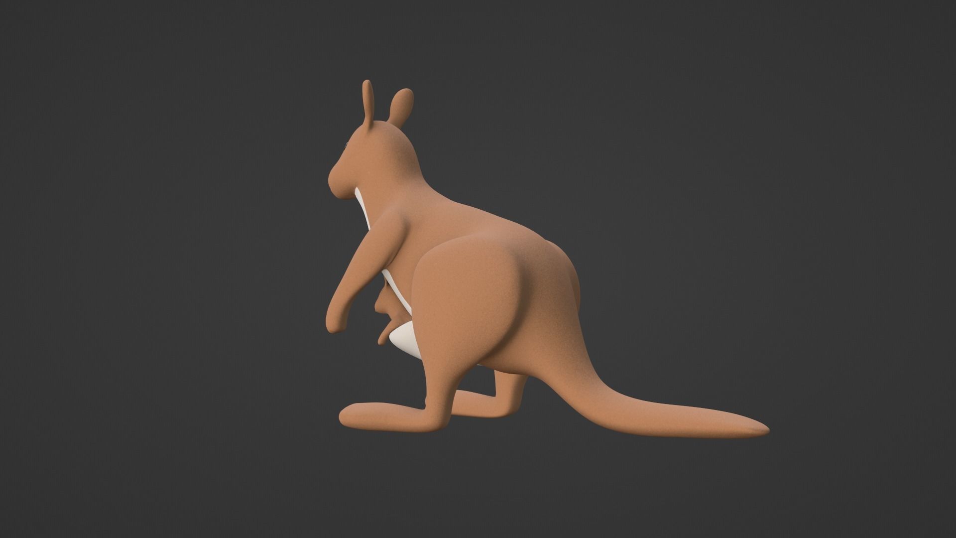 Kangaroo Toy Brown Stuffed 3D model_20