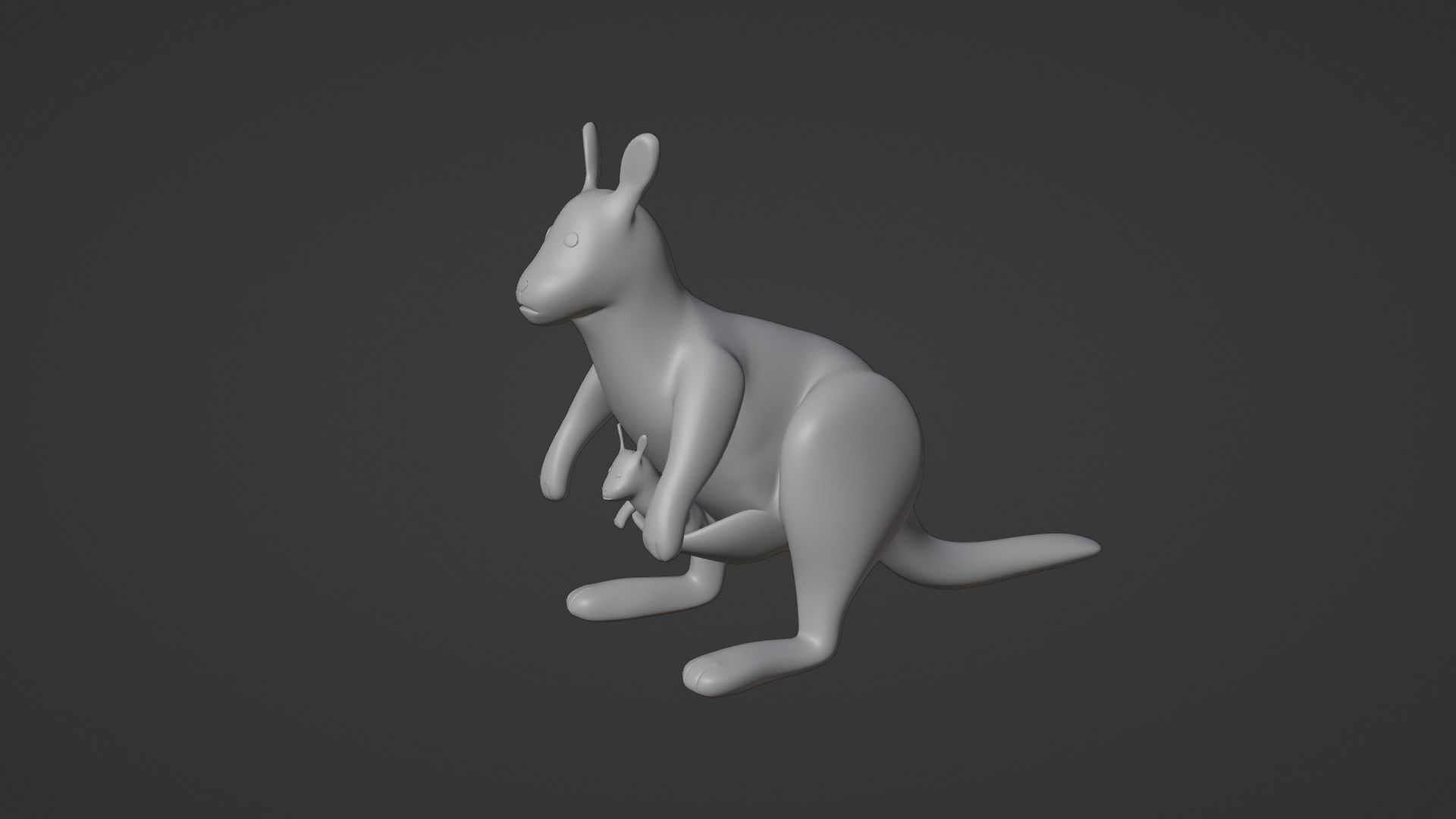 Kangaroo Toy Brown Stuffed 3D model_10