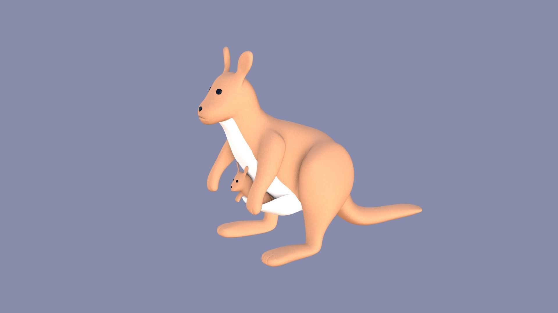 Kangaroo Toy Brown Stuffed 3D model_12