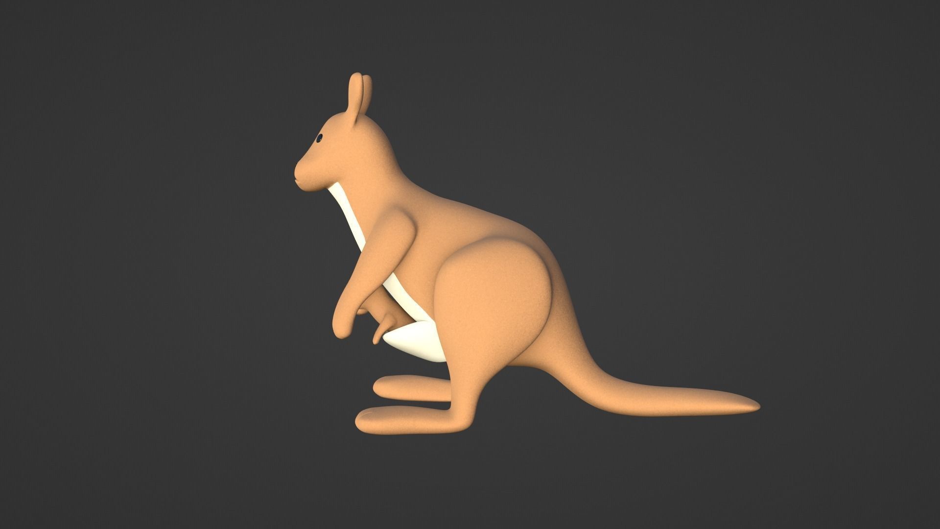Kangaroo Toy Brown Stuffed 3D model_14