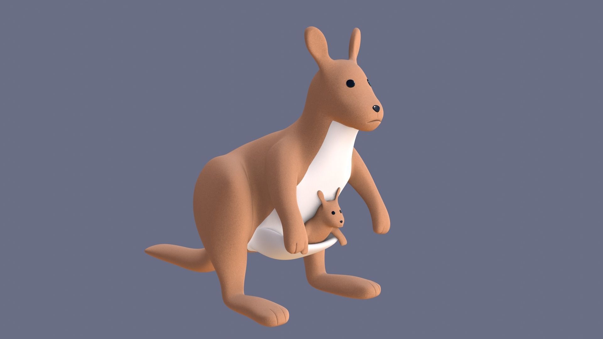 Kangaroo Toy Brown Stuffed 3D model_32