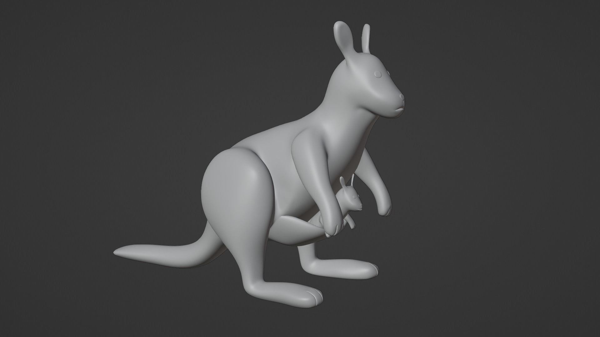 Kangaroo Toy Brown Stuffed 3D model_3