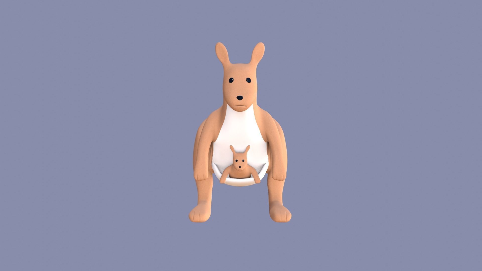 Kangaroo Toy Brown Stuffed 3D model_9